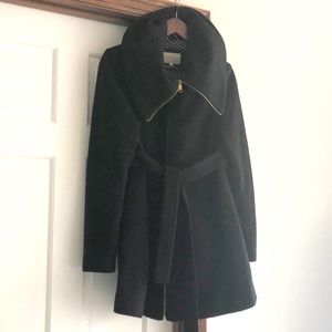 Black maternity winter coat